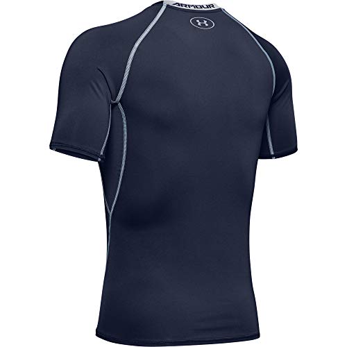 Under Armour UA Heatgear Short Sleeve Camiseta, Hombre, Azul (Midnight Navy/Steel 410), XL