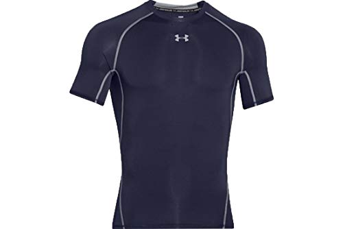 Under Armour UA Heatgear Short Sleeve Camiseta, Hombre, Azul (Midnight Navy/Steel 410), XL