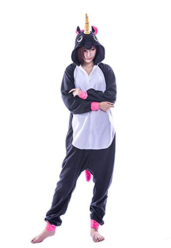 Unicornio Pijama Cosplay Adultos Disfraz Animal Ropa de Dormir Franela Novedad Víspera de Todos los Santos Navidad Ropa