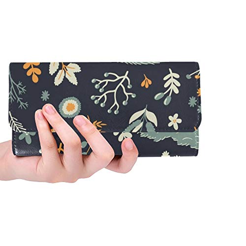 Unique Custom Cute Marmot Floral Women Trifold Wallet Long Purse Credit Card Holder Case Bolso