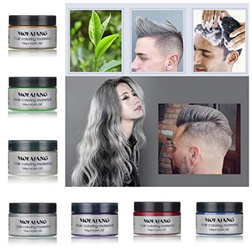 Unisex Multi-Color Tinte Temporal para el cabello Crema Modelado Moda DIY Color de pelo Cera Barro Crema para el cabello Tinte 6 colores