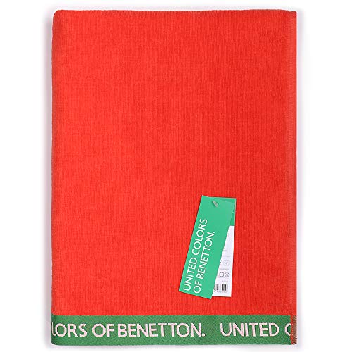 UNITED COLORS OF BENETTON. Toalla de Playa 90x160cm 380gsm Velour 100% algodón Rojo Casa Benetton, 90x160