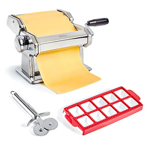 Uno Casa Máquina para hacer pasta - Máquina de hacer noodles - Rodillo con cortador de pasta y molde para raviolis