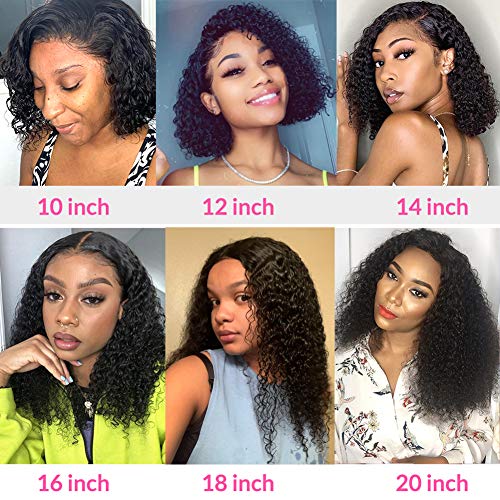 Ur Beautiful 8A peluca de pelo humano rizado 13x4 peluca delantera de encaje rizado con cabello de bebé brazilian curly wig human hair lace front pelucas rizado brasileñas natural color 8 pulgadas