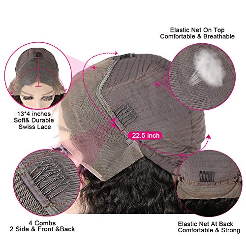 Ur Beautiful 8A peluca de pelo humano rizado 13x4 peluca delantera de encaje rizado con cabello de bebé brazilian curly wig human hair lace front pelucas rizado brasileñas natural color 8 pulgadas