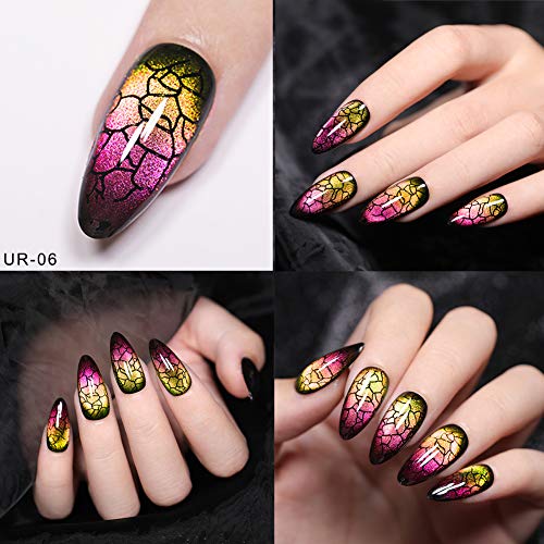 UR SUGAR 7,5ml Cat Eye Gel Nail Polish 9D Magic Aura Phantom Magnetic Chameleon Gel, 3 Colors Kit+Black Base Coat, Top Coat and Base Coat, Free Magnetic Board
