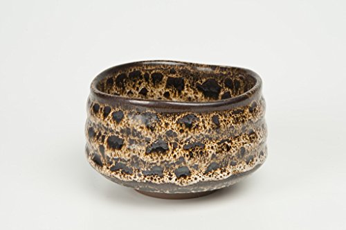 Urban GoCo Cuenco para té Matcha con diseño de leopardo en paquete de regalo (Negro/Blanco/Amarillo)