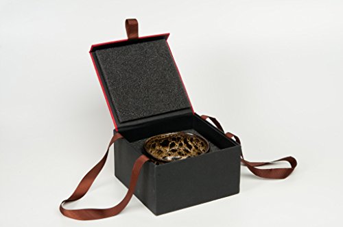 Urban GoCo Cuenco para té Matcha con diseño de leopardo en paquete de regalo (Negro/Blanco/Amarillo)