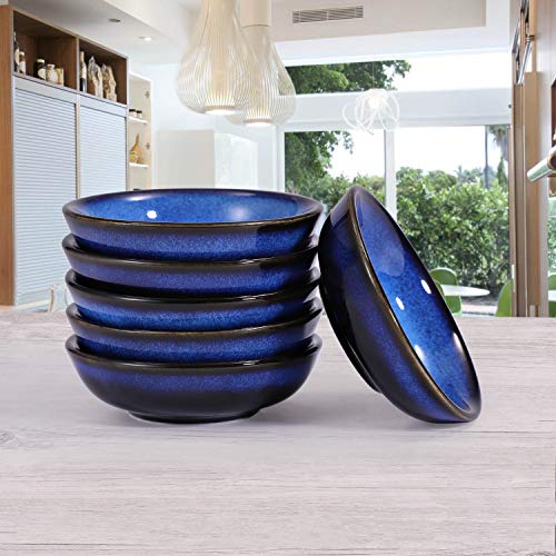Urban Lifestyle Ayumi - Juego de 6 cuencos para salsas o salsas (7,5 cm, esmaltados a mano), color azul marino