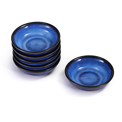 Urban Lifestyle Ayumi - Juego de 6 cuencos para salsas o salsas (7,5 cm, esmaltados a mano), color azul marino