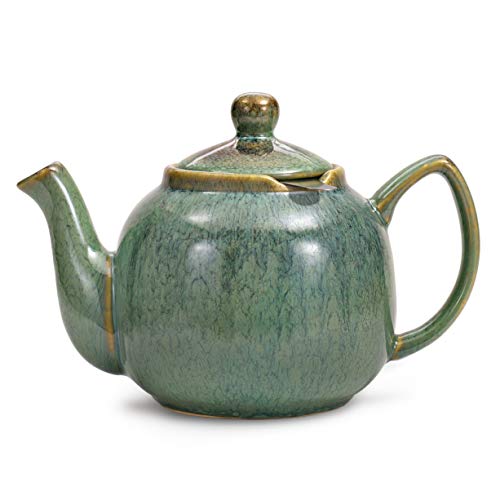 Urban Lifestyle Bristol - Tetera esmaltada a mano, cerámica, Verde marino., 1 Litro