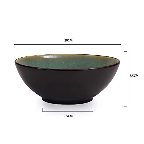 Urban Lifestyle - Juego de 2 Cuencos de cerámica (20,5 cm), Color Negro y Verde
