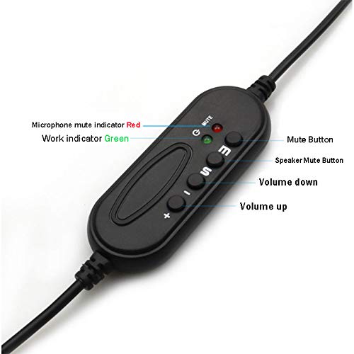 USB Auriculares con Micrófono, Auriculares con Cable Sonido Estéreo y Micrófono USB con Supresión de Ruido Cascos Business UC para Skype, Softphone, Centros de Llamadas, Voz Cristalina, Ultra Cómodo