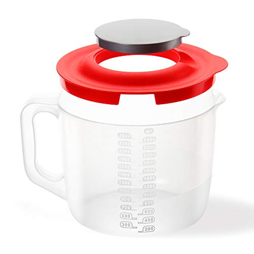 USE, Chef- Vaso medidor batidora de Mano - Recipiente Mezclador de plástico reposteria (2,5 litros)