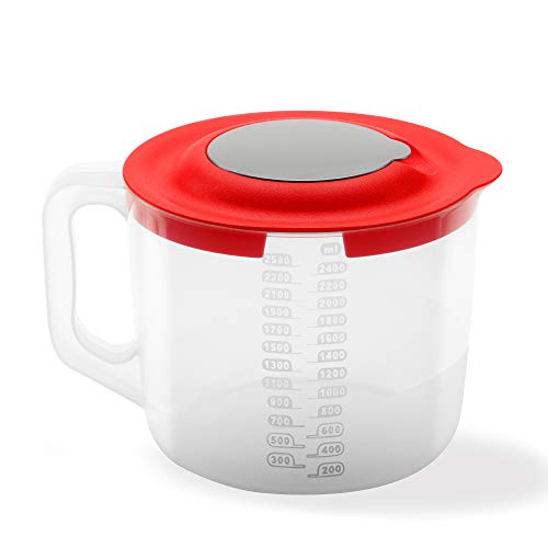 USE, Chef- Vaso medidor batidora de Mano - Recipiente Mezclador de plástico reposteria (2,5 litros)