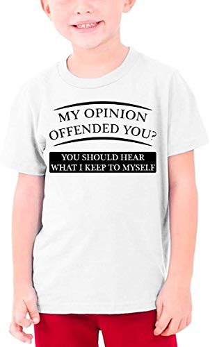 Ushpoy Mantsjik My Opinion Offended You Boys Girls Short Sleeve T-Shirt,Large