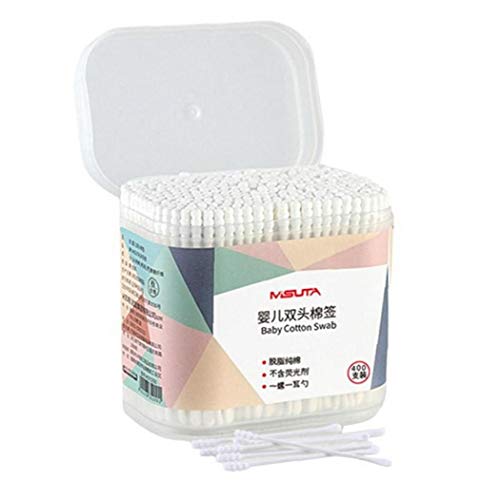 Útiles de Limpieza para bebés Esponja de algodón Cabeza del Doble de algodón Suave Cogollos Oído Oído, Nariz Tampon