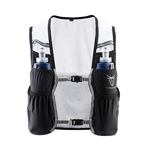 UTOBEST Mochila Running Hidratacion 3L Chaleco Hidratación Trail Running para Bicicleta Ciclismo Maraton Hombre Mujer(Negro,S/M)
