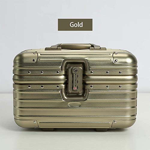 UYZ Mini Estuche de cosméticos portátil Todo el Metal, magnesio, Aluminio, Maleta, Caja de joyería incorporada, Caja de Maquillaje, Oro, 36 y Tiempos; 22 y Tiempos; 23 cm