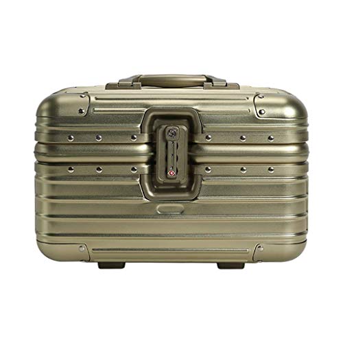 UYZ Mini Estuche de cosméticos portátil Todo el Metal, magnesio, Aluminio, Maleta, Caja de joyería incorporada, Caja de Maquillaje, Oro, 36 y Tiempos; 22 y Tiempos; 23 cm