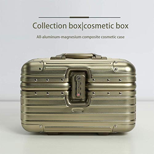 UYZ Mini Estuche de cosméticos portátil Todo el Metal, magnesio, Aluminio, Maleta, Caja de joyería incorporada, Caja de Maquillaje, Oro, 36 y Tiempos; 22 y Tiempos; 23 cm