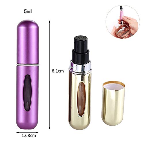 Vaciar botella de perfume de contenedores de viaje Herramienta Mini portátil recargable botella del aerosol de perfume de aluminio de maquillaje botella de agua del atomizador ( Color : 8ml rose red )