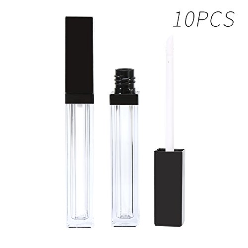 Vacío en botellas para pestañas, 5ml rollo de plástico recargable claro envase vacío tubo dividido con tapa para brillo de labios perfumes perfumes Pestañas aceite de crecimiento(10pcs)