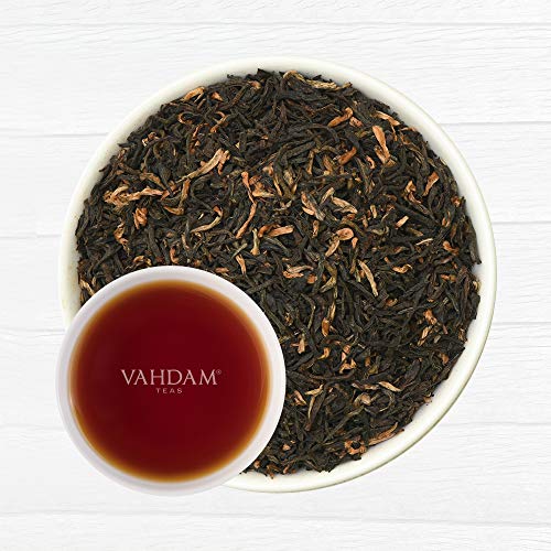 VAHDAM, Assam Enigma Second Flush Tea, 100 gramos (50 tazas) | RICH, MALTA Assam hojas sueltas te | 100% PURE ASSAM Hoja de té negro suelta | Hojas de té negro con consejos de oro