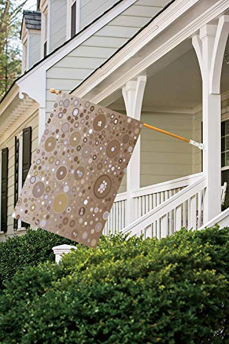 VAICR Bandera, Tan Soft Colored Circles and Dots in Different Sizes Bubble Shapes Artistry Tan Light Purple Creamor co Decorative Garden Flag for Outdoor Lawn and Garden Home