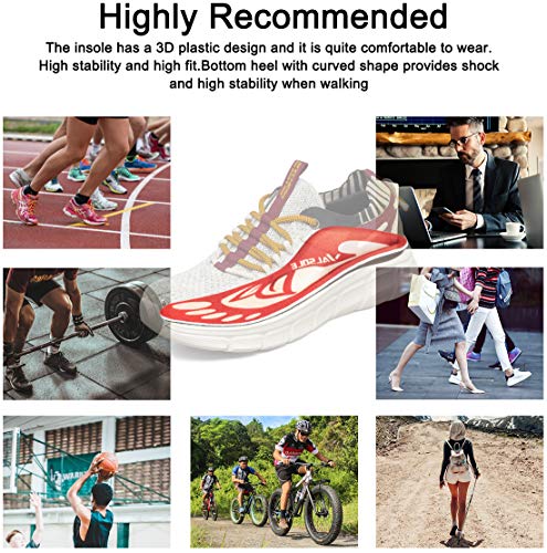 Valsole Plantillas Ortopédicas soportes de arco y talones la absorción de choque- para el dolor de talón, pie plano, Fascitis Plantar, dolor de rodilla y espalda (44-45 EU (290mm), red-v7a)