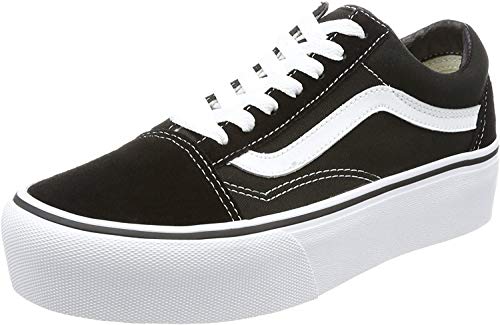 Vans Old Skool Platform, Zapatillas para Mujer, Negro (Black/White Y28), 38.5 EU