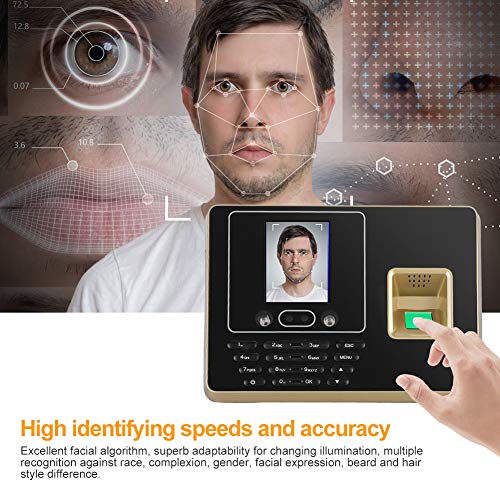 VBESTLIFE Máquina de Huellas Dactilares + Reconocimiento Facial Sistema de Biométrica de Control de Accesos a la Puerta Registro de Empleados/Estudios(EU.pulg)