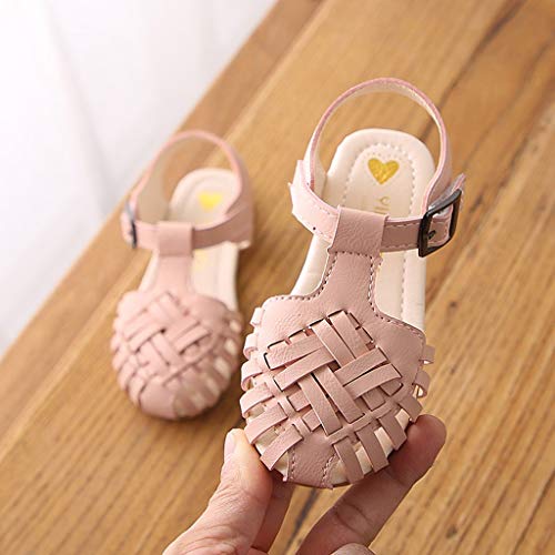 VECDY Zapatos Bebe Niña, Moda Suave Zapatos 2019 Niños Infantiles Niños Bebés Lindos Tejiendo Danza Princesa Sandalias Zapatos Zapatillas Antideslizantes Zapatos De Princesa Calzados (Rosa,24)