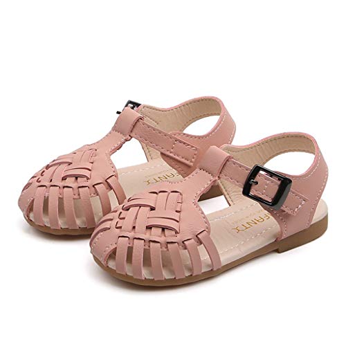 VECDY Zapatos Bebe Niña, Moda Suave Zapatos 2019 Niños Infantiles Niños Bebés Lindos Tejiendo Danza Princesa Sandalias Zapatos Zapatillas Antideslizantes Zapatos De Princesa Calzados (Rosa,24)