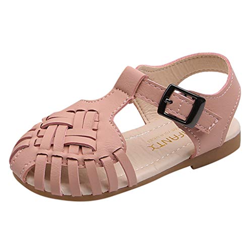 VECDY Zapatos Bebe Niña, Moda Suave Zapatos 2019 Niños Infantiles Niños Bebés Lindos Tejiendo Danza Princesa Sandalias Zapatos Zapatillas Antideslizantes Zapatos De Princesa Calzados (Rosa,24)