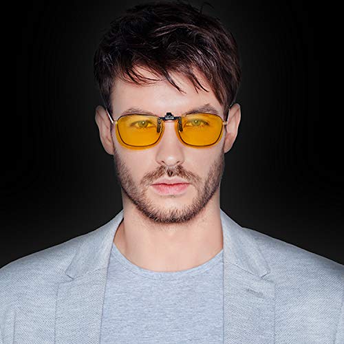 vegoos Gafas de Sol de Clip para unisex en Flip Up Lente polarizada sin Marco Rectangle Lens Clip de Gafas de Sol para Myopia Glasses