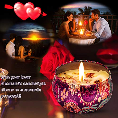 Velas perfumadas 2 Latas , Velas aromaticas, Set Velas Perfumadas De Regalo,Con Aromaterapia Natural De Cera De Soja, Relájese Para Mujeres Niñas En Cumpleaños, Aniversarios, Cenas O Salas De Estar