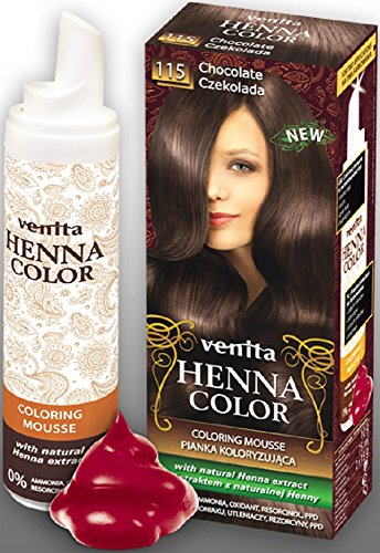 Venita Henna color Coloring Mousse mcoloration vitrina Service Paquete de chocolate (Chocolate) nº 115