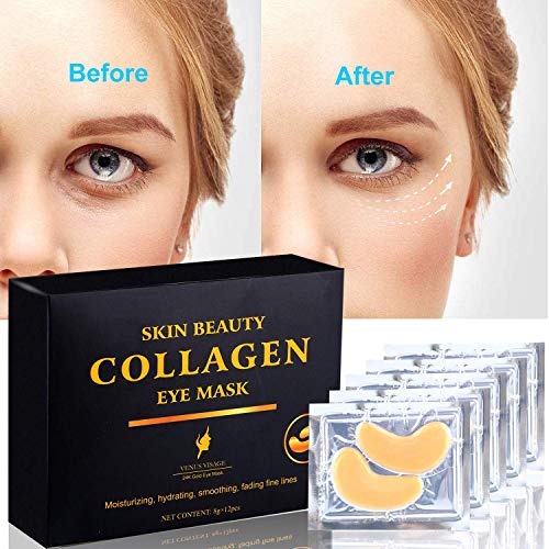 Venus Visage Máscara de tratamiento de ojos de oro de 24 K | 12 pares