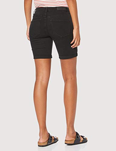 Vero Moda Vmhot Seven NW Dnm Long F Short Mix Noos Pantalones Cortos, Negro (Black Black), XS para Mujer