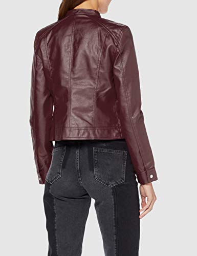 Vero Moda Vmsheena Short Faux Leather Jacket Pi Chaqueta, Rojo (Port Royale Port Royale), 38 (Talla del Fabricante: Small) para Mujer