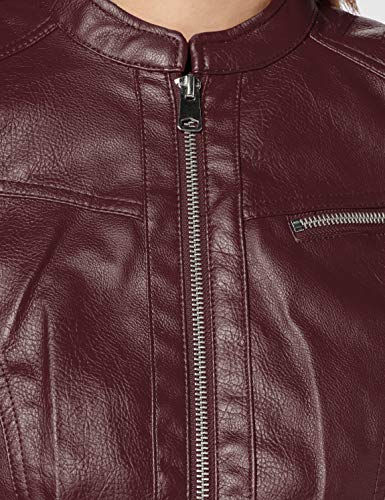 Vero Moda Vmsheena Short Faux Leather Jacket Pi Chaqueta, Rojo (Port Royale Port Royale), 38 (Talla del Fabricante: Small) para Mujer