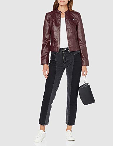 Vero Moda Vmsheena Short Faux Leather Jacket Pi Chaqueta, Rojo (Port Royale Port Royale), 38 (Talla del Fabricante: Small) para Mujer