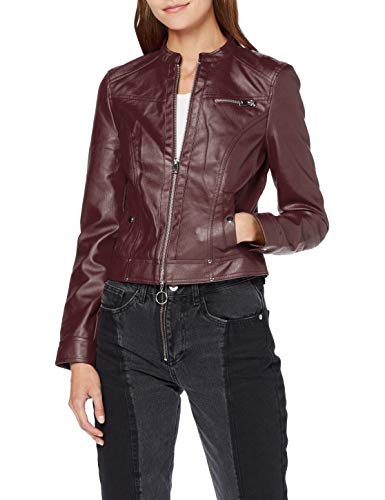 Vero Moda Vmsheena Short Faux Leather Jacket Pi Chaqueta, Rojo (Port Royale Port Royale), 38 (Talla del Fabricante: Small) para Mujer