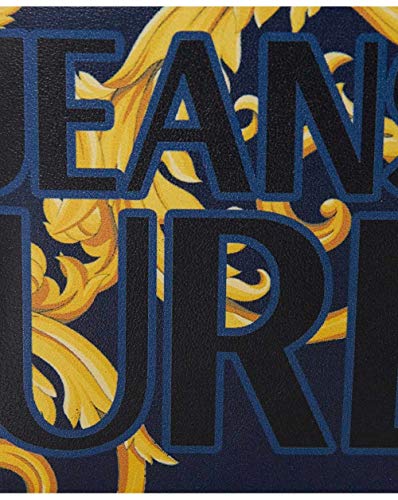 Versace Jeans Couture Accessories Baroque Print Leather Billfold Wallet One Size NAVY