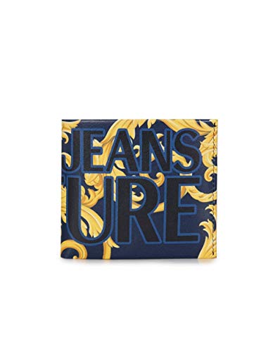 Versace Jeans Couture Accessories Baroque Print Leather Billfold Wallet One Size NAVY