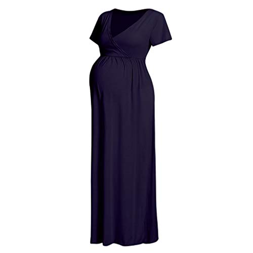 Vestidos de Embarazadas Premamá Largos Fotografia Manga Corta Fiesta Verano Primavera,PAOLIAN Vestidos Maternidad de Enfermería Sujetadores Lactancia Mujer Amamantamiento Cuello V Sexy Boda