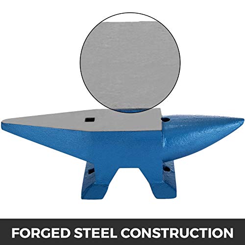VEVOR Yunque de Acero 30KG Acero Forjado con Agujeros Cuadrados 21mm para Metalúrgicos y Herreros en Talleres de Metal, para Remachar Aplanar Forjar y Formar Metal