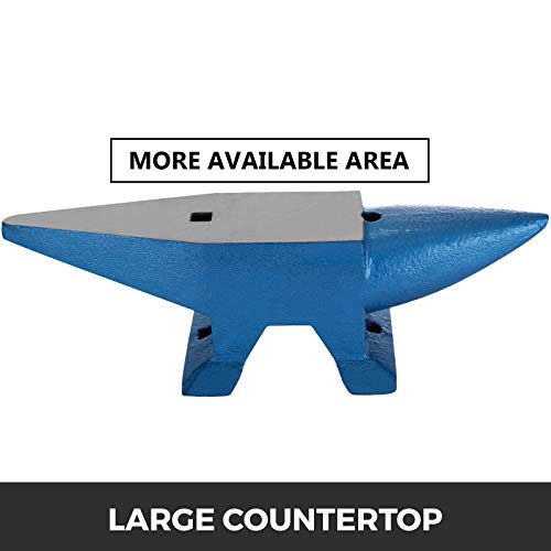 VEVOR Yunque de Acero 30KG Acero Forjado con Agujeros Cuadrados 21mm para Metalúrgicos y Herreros en Talleres de Metal, para Remachar Aplanar Forjar y Formar Metal