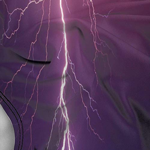 VFBGF Traje de baño para Mujer Traje de baño de una Pieza Traje de baño para Playa Purple Lightning Storm Forest Landscape Picture Women's Siamese Swimsuit Beach Bathing Suit Bikini